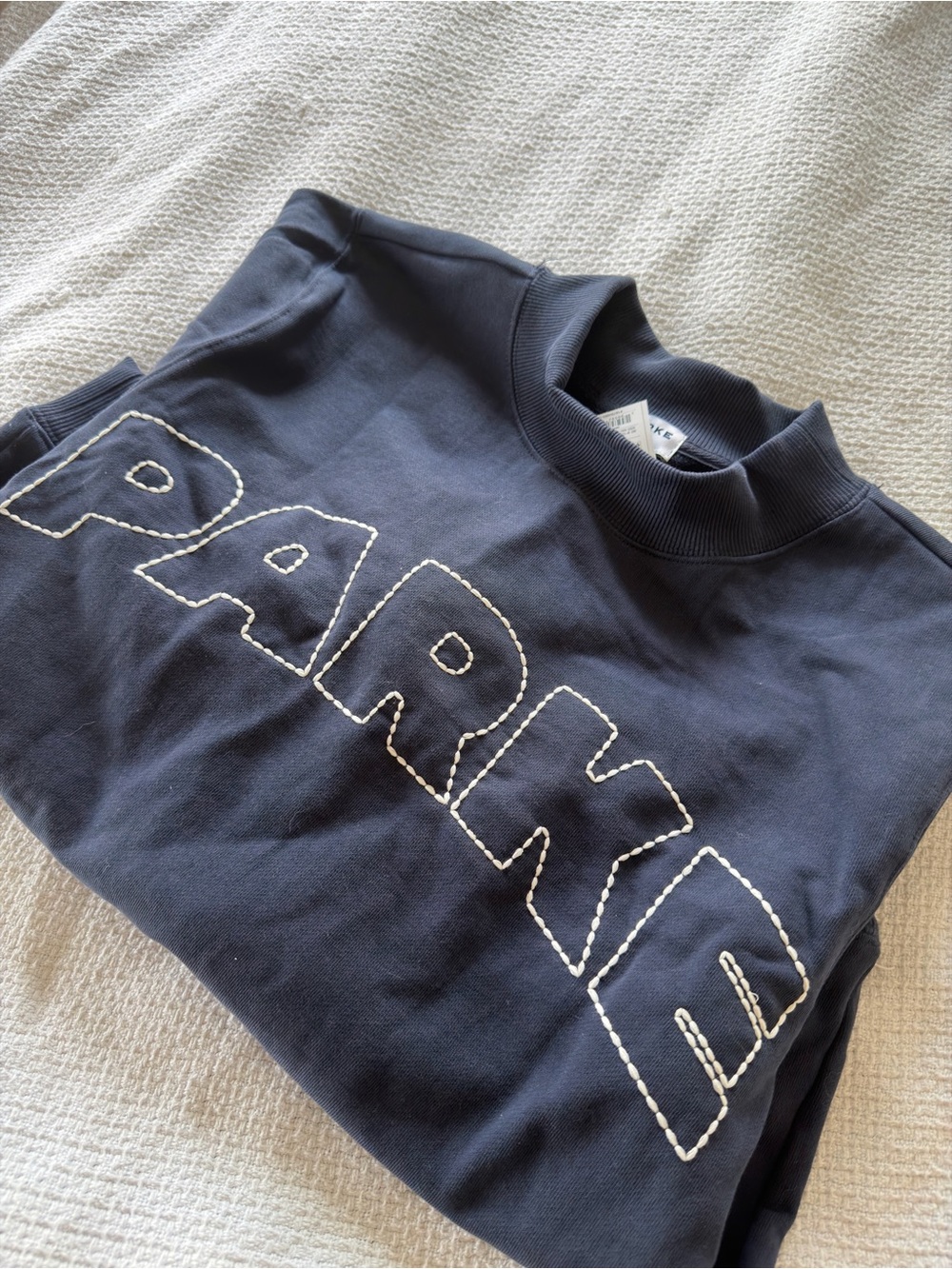 Parke Navy Women's Crewneck Sweatshirt by Parke - Picture 4 of 4